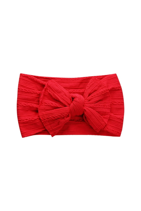 Baby Headband Newborn Infant Toddler Nylon Hairbands Cute Soft Beanie Headwrap Hair Accessories Red Free Size