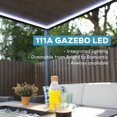 thumbnail image 3 of MIRADOR 12'x 13' 111A Takasho Gazebo Shade Tent w/ LED for Patio, Backyard, Deck, Lawns, Charcoal, 3 of 7