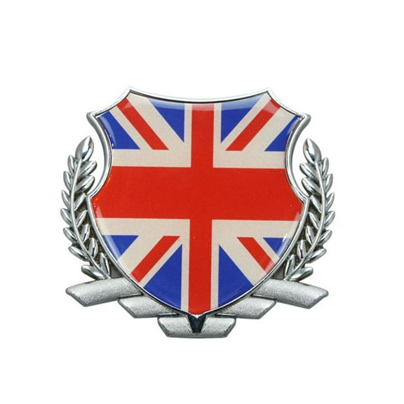 Ysmzzmsy Ysmzzmsy 1 PCS Country Flag Shield Car Emblem, 3.15x3.35 inches, Gold Metal Frame , Decorative Auto Badge