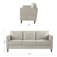 thumbnail image 5 of Mellow Hana Modern Upholstered Linen Fabric Sofa with Armrest Pockets, Sand Grey Beige, 5 of 9