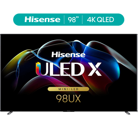 Hisense 98-Inch Class Mini-LED Premium ULED X Series 4K Google Smart TV (98UX, 2024) - QLED, 144Hz, Dolby Vision Atmos, HDR10+, 4.2.2 Ch Audio, Alexa Compatibility, Hands Free Voice Control