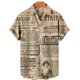 thumbnail image 4 of Camisa hawaiana con estampado 3D de periódico para hombre, camisas casuales de moda de uso diario, camisas de manga corta, blusas con botones, ropa unisex de gran tamaño con solapa 2024, 4 of 5