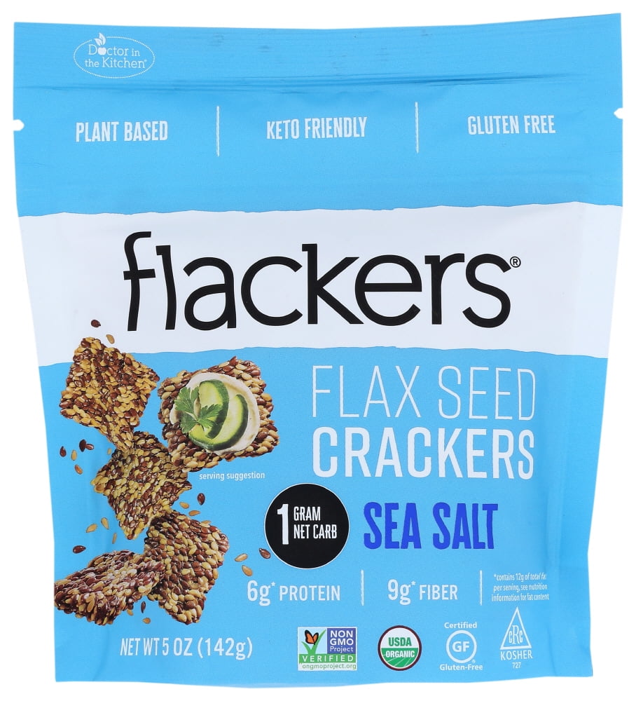 Doctor In The Kitchen Organic Flax Seed Crackers Sea Salt, 5 Oz