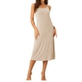 thumbnail image 2 of INSPIRAR CHIC Vestido de Noche Sin Mangas con Tirantes Espagueti Cuello Redondo Primavera Verano L Apricot, 2 of 6
