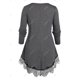 thumbnail image 3 of Camiseta de encaje de flor de bordado Rosegal Mangas largas de talla grande, 3 of 5