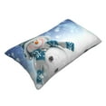 thumbnail image 3 of Disketp Pillow Covers Christmas Snowman In The Snow Pattern Throw Pillow Case Cushion Covers,Cushion For Bedroom,Couch,Home-16"X24", 3 of 9