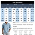 thumbnail image 3 of Men Short Sleeve Button Down Shirt with Contrast Trim Notched Collar Relaxed Fit Casual Top for Everyday Wear, 3 of 8