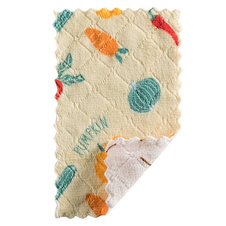 

Shiusina Double-sided Printed Rag Two-color Cartoon Dish Towel Coral Fleece