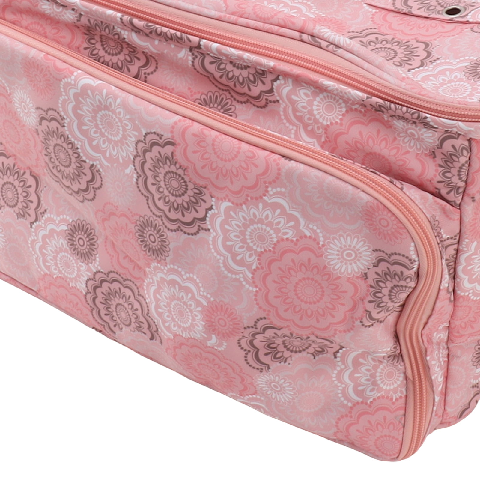 NFTIGB Pink Oxford Cloth Knitting Bag Multifunctional Portable Yarn Crochet Holder Storage Case Organizer for Needles & Sewing Supplies