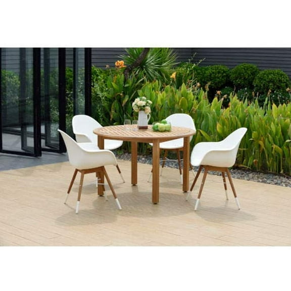Amazonia 5pc Teak Finish Patio Dining Set