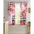 thumbnail image 4 of Valentine's Day Sheer Curtains 39 Inch Length 2 Panels Set for Living Room/Bedroom, Ombre Pink Love Tree Truck Roses Plaid Kitchen Curtains Grommet Semi-Sheer Curtains Window Treatments 27.5"x39"x2, 4 of 7