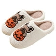thumbnail image 3 of Gaexia Women's Furry Halloween On Slippers Cozy Winter Home Shoes Soft Flat Round Toe Cartoon Prints Couples Comfortable Indoor Outdoor, 3 of 7