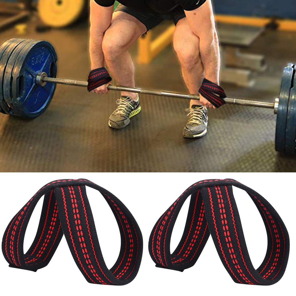 WEIGHT STRAPS  Fig 8's Power Weight Lifting Straps heavy duty 1 Pair WHITE