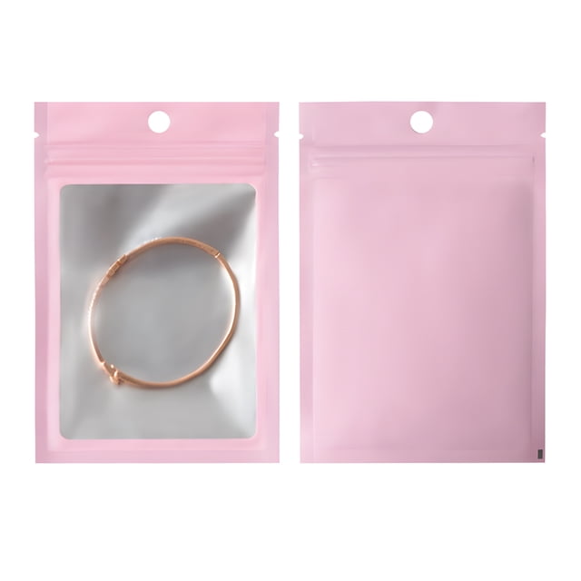 Aspire 100 Pack Resealable Mylar Zip Bags with Clear Window
