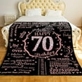 thumbnail image 2 of XZYG 70th Birthday Gifts for Women Happy 70th Birthday Gift Ideas 70 Year Old Gifts for Grandma Nana Wife Mom Flannel Fleece Soft Throw Blanket for Bed Sofa(30*40inch), 2 of 7