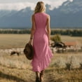 thumbnail image 6 of Bosfbaoi Dresses for Women Western Style Ruffled Maxi Dress Ruffled V-Neck Sleeveless Womens Dresses with Asymmetrical Hem Summer Dresses for Women 2026, 6 of 6