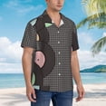 thumbnail image 3 of Rateoe Vinyl Records Pattern Men’s Hawaiian Shirt – Short Sleeve Button-Down Tropical Beach Shirt, Lightweight & Breathable Casual Aloha Shirt with Pocket,X-Large, 3 of 7