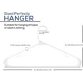 thumbnail image 2 of Plastic Hangers 20 Pack - Space Saving Clothes Hanger - Durable & Strong Closet Organizers and Storage with Built-in Strap Hooks - Essential for Shirts, Pants, Skirts & Coats (White), 2 of 4