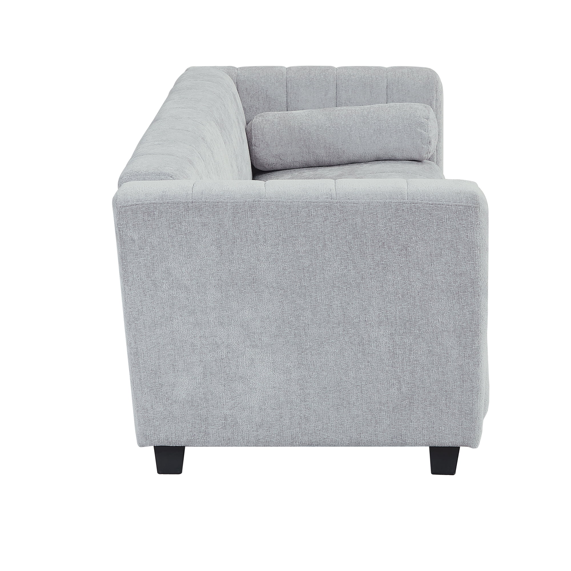 EUROCO 78.7'' Larger Simplified Style Loveseat Couch Sofa, Chenille Upholstered 2-Seat Sofa, Love Seat Furniture with 2 Pillows for Living Room, Bedroom, Apartments, Light Gray