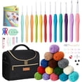 thumbnail image 4 of Yarniss Crochet Kit for Beginners with a Crochet Instruction,12 Ergoromic Crochet Hooks,15 Assorted Colors Yarn Balls and Crochet Accessories Set, 4 of 9