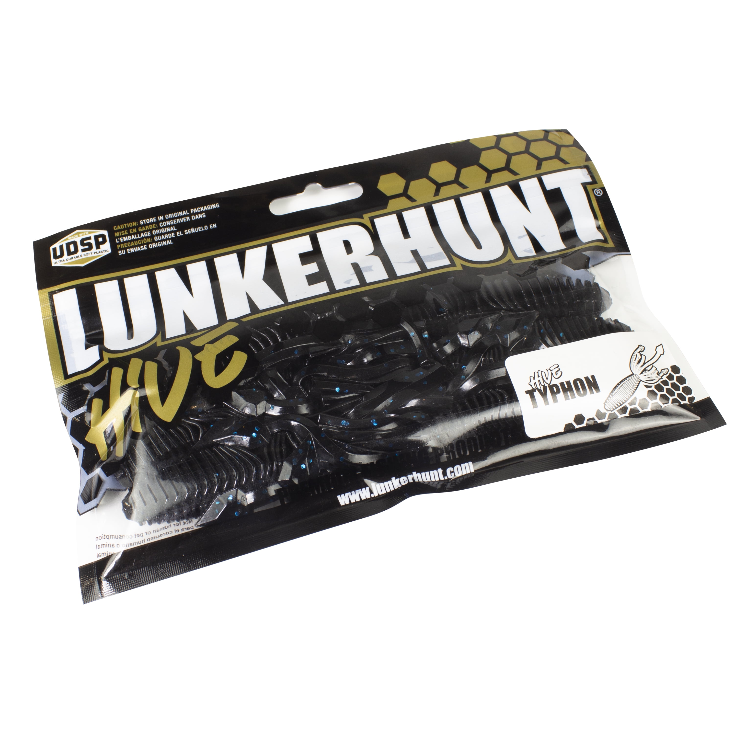 Lunkerhunt Hive Typhon Solid Body Tube, Ultra Durable Soft Plastic Bait, Black Blue Fleck, 3.5 in