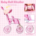 thumbnail image 4 of Chuvikid Baby Doll Double Stroller with Two-Seat,Sunshade Roof,All-Terrain Wheels,Best for Toddler Pretend Play Girls Party Gift Aged 3-12, 4 of 7