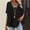 Black, variant on Women'S Tops Crew Neck Refreshing Elbow-Length Orange Tops Retro Vintage Solid Women'S Shirts