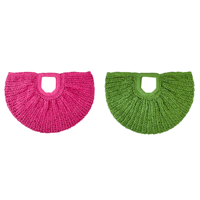 Bolso Mano Paja Hecho A para Mujer Muñeca Diario Gran Capacidad (rosa) Rojo