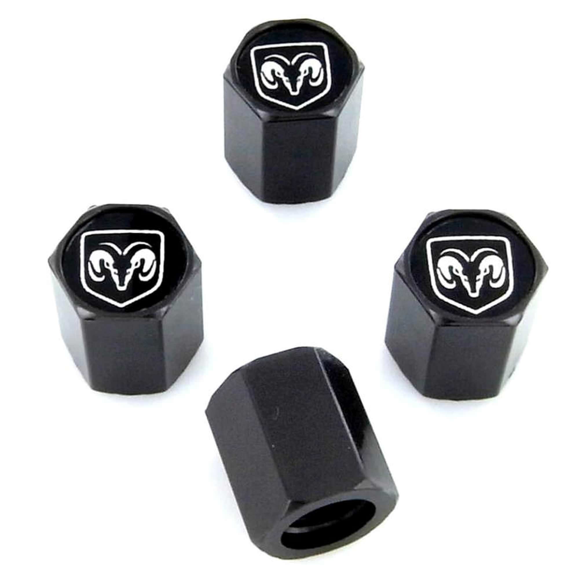 Dodge HEMI Logo Black Tire Stem Valve Caps 