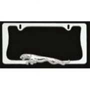 Jaguar Chrome License Frame.  Free Screw Caps Included