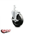 thumbnail image 2 of 5 Inch Soft Rubber Wheel Swivel 3/4 Inch Square Stem Caster with Brake SCC, 2 of 2