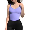 thumbnail image 3 of Women'S 3 Piece Bodysuits Ribbed Sleeveless Shapewear Tank Tops 2026 Summer Leotard Violet L, 3 of 7