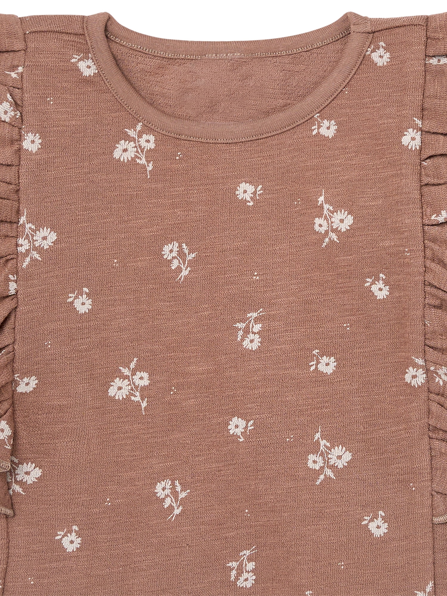 Modern Moments by Gerber Toddler Girl Long Sleeve Ruffle Crop Top, Sizes 12 Months - 5T