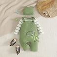 thumbnail image 4 of larppty Baby Boy Clothes Long Sleeve Striped Romper Fall Winter Outfits Cute Cartoon Overalls Jeans Pants, 4 of 7