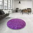 thumbnail image 4 of Ahgly Company Machine Washable Indoor Square Transitional Dark Magenta Purple Area Rugs, 3' Square, 4 of 7