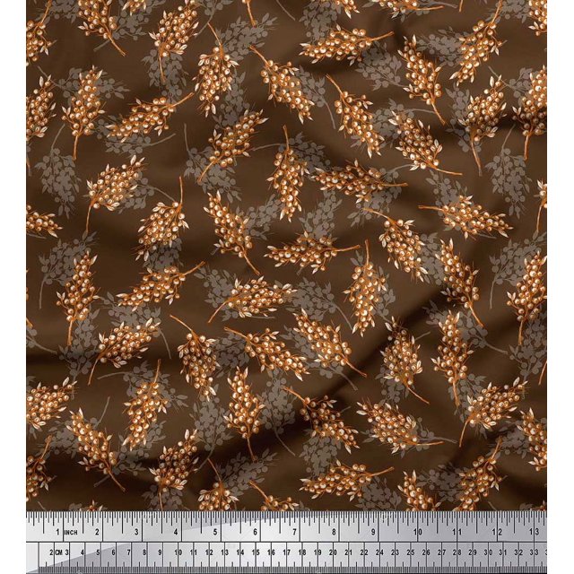 Soimoi polyester Crepe Fabric Berries Fruits Print Fabric by the Yard 42 Inch Wide