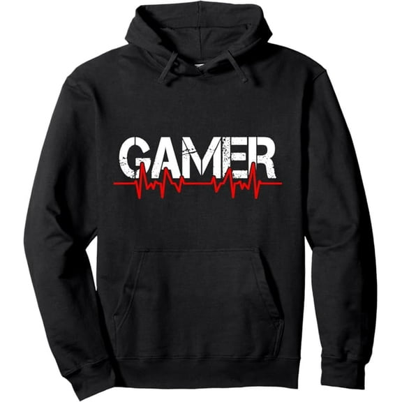 Gamer Heartbeat Gaming Lover Video Games Player Boys Men Pullover Hoodie