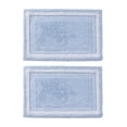 thumbnail image 3 of Better Homes & Gardens Bordered Striped 2-Pack Bath Rug Bundle, Blue Drop, 20” x 30”, 3 of 8