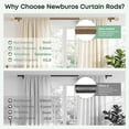 thumbnail image 4 of NewBuros Weathered Wood Wood Curtain Rod for Windows, 1" Diameter Heavy-Duty Wooden Curtain Pole Set, Adjustable Length 32 to 120 Inch with Decorative Leaf Finial., 4 of 9