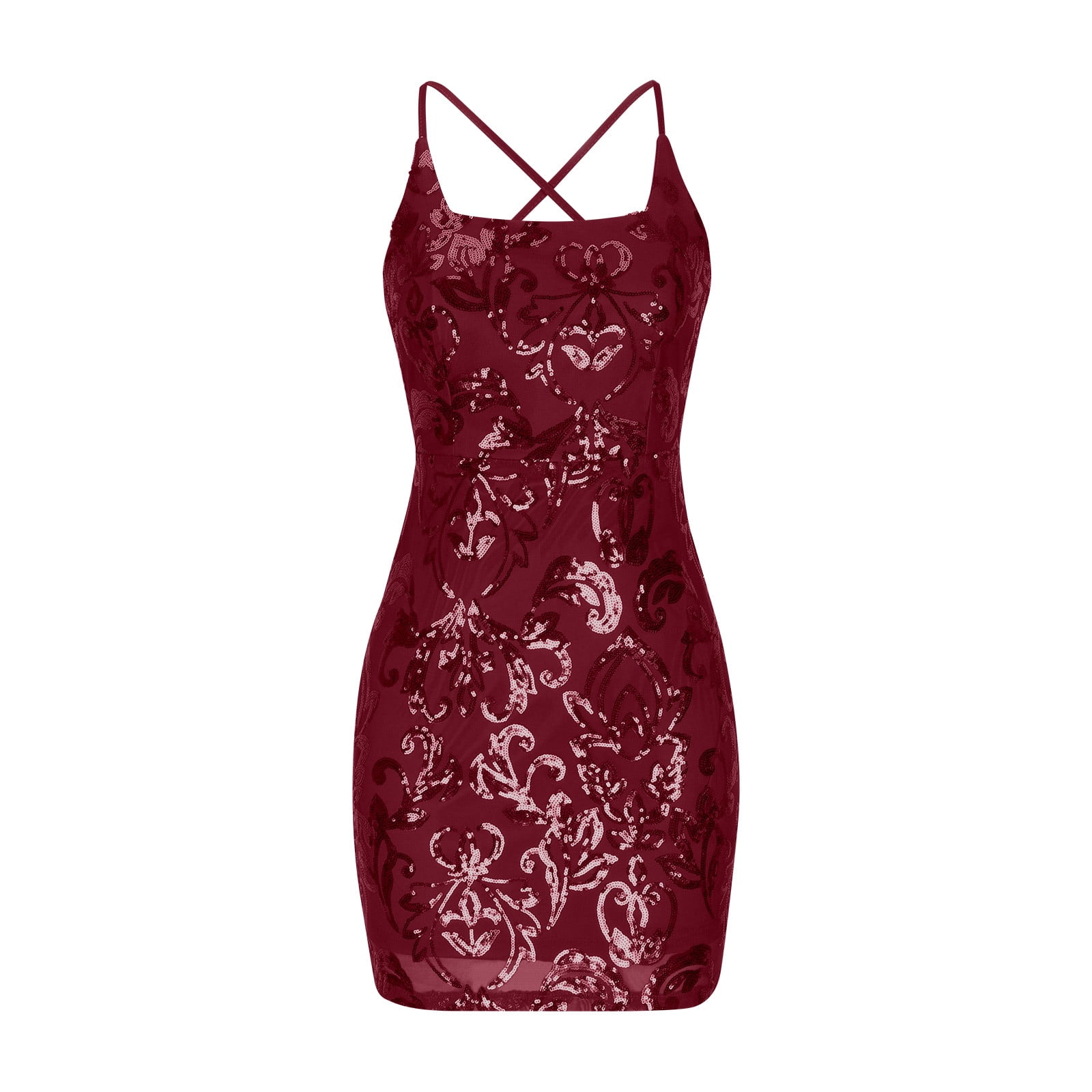 Burgundy Wine Ladies Formal Prom Party Evening Spaghetti Strap Off The  Shoulder Dresses Homecoming Dresses for Women Mini Little Sequin Sparkly  Glitter Plain Summer Fall 2025 XL - Walmart.com