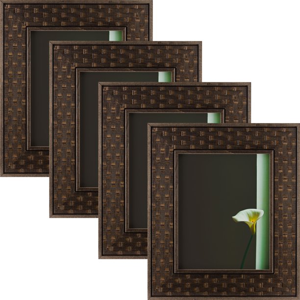 Craig Frames Russet Basket, Dark Brown Hardwood Picture Frame, 18x24 Inch, Set of 4 Walmart