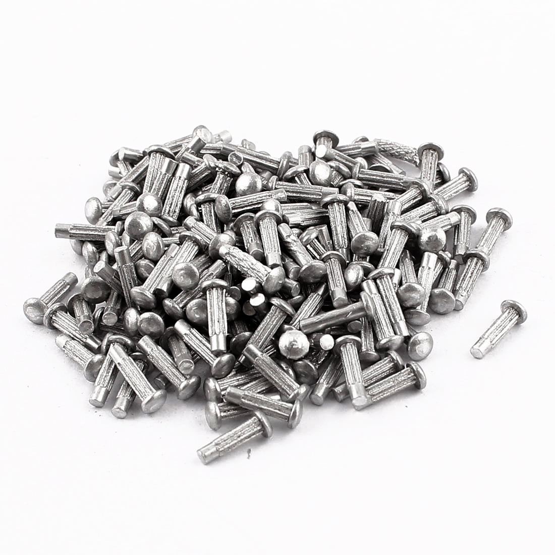 Plain Finish Pack of 1LB - Approximately 8 Pieces 5/8 Diameter X 1/2 Length Solid Rivet Steel Round Head