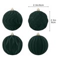 thumbnail image 3 of HWRETIE Red and Gold Christmas Balls,4 Pcs Velvet Christmas Balls Flocked Christmas Tree Ornaments Plastic Balls Xmas Decorative Hanging Ornaments Christmas Tree Decoration 2.4 Inch, 3 of 6