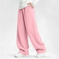 thumbnail image 5 of Riecok Loose Pants for Boys High Waist Wide Leg Palazzo Sweatpants Casual Stylish Trousers with Pockets Pink 5-6 Years, 5 of 8