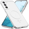 thumbnail image 1 of Fafa-pour Samsung Galaxy S22 Plus Étui de Téléphone Magnétique Transparente [Compatible avec MagSafe] Étui Arrière Rigide en Acrylique Transparent Protection contre les Chutes Militaires, Transparent, 1 of 4