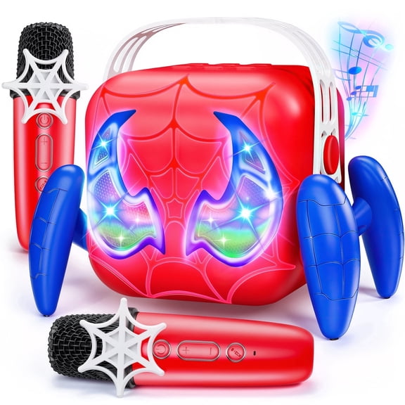 Mini Karaoke Machine for Kids, Aogsiyt Portable Karaoke Machine with 2 Wireless Microphones, Bluetooth Speaker,Birthday Gifts for 3-12 Year Old Girls