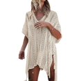 thumbnail image 1 of Salida de playa HARHAY de crochet con cuello en V y cordón, talla M-XXL, 1 of 4