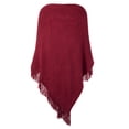 thumbnail image 7 of FOCUSSEXY Womens Shawls Capes Poncho Sweater Batwing Sleeve Poncho Sweater Winter Tops Open Front Blanket Shawls Two Button Split Sweater Poncho Cape, 7 of 7