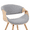 Gray and Oak, variant on Butterfly Mid-Century Upholstered Dining Chair in Light Blue and Patterned Oak Finish