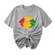 thumbnail image 5 of Camiseta de Cuello Redondo Impresa Nueva Moda Casual de Manga Corta de las Mujeres, Mezcla Ligera de Poliéster para la Primavera, 5 of 6